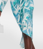 Louisa Ballou Coastline printed midi skirt