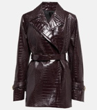 Alaïa Croc-effect faux leather jacket