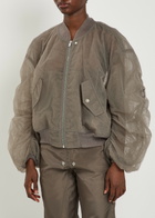 Rick Owens Secchia Flight Printed Tulle Bomber Jacket Grey