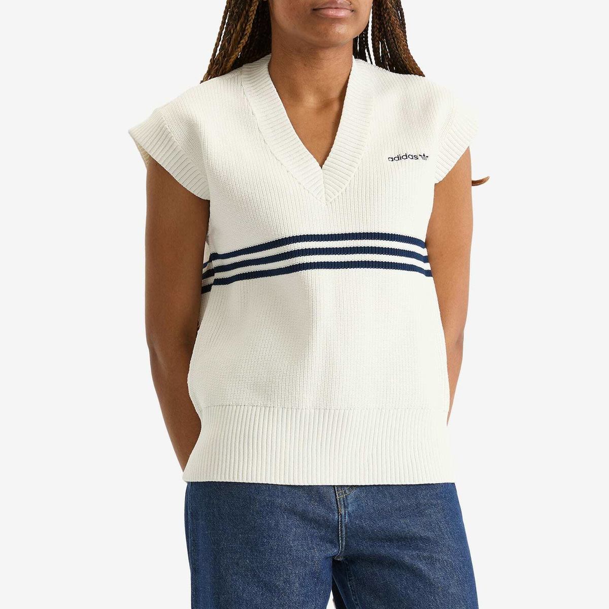 Adidas Women's Knitted Vest in Off White