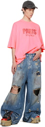 VETEMENTS Pink Crystal 'Paris' T-Shirt