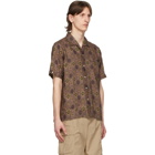 BEAMS PLUS Brown Flax Batik Print Shirt