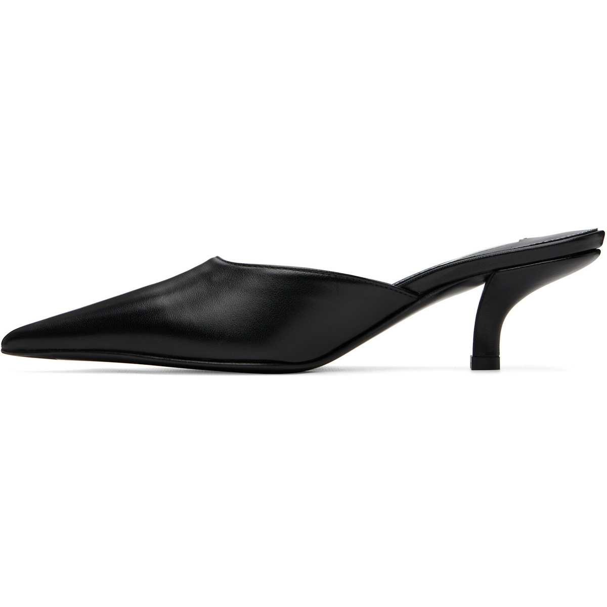 TOTEME Black Sharp Nappa Mule Heels