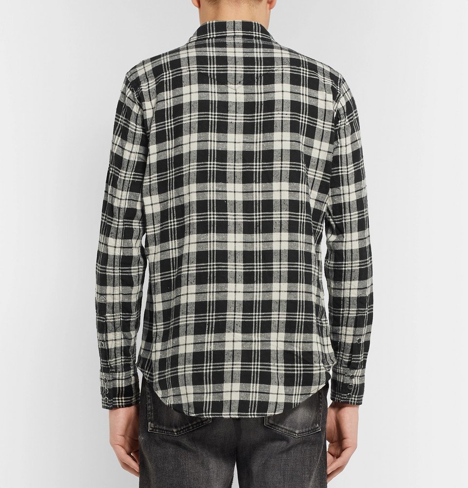 Saint Laurent - Slim-Fit Checked Cotton-Flannel Shirt - Men