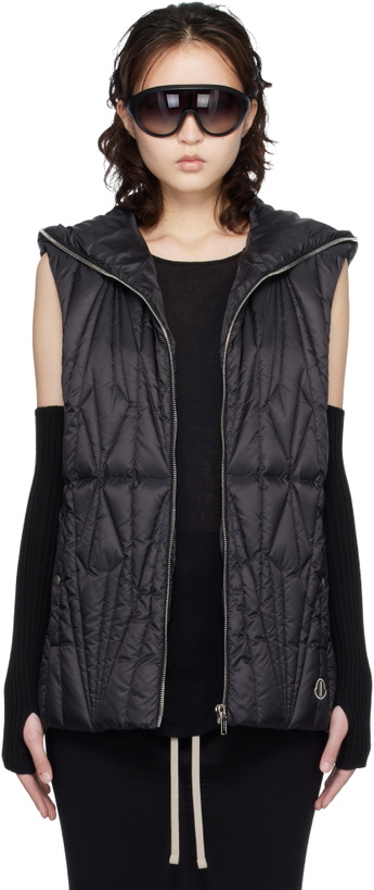 Photo: Rick Owens Moncler + Rick Owens Black Geocamo Ziplock Down Vest