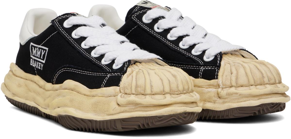 Maison MIHARA YASUHIRO Black Blakey OG Dyed Sole Canvas Low-Top