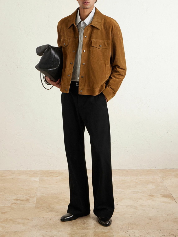 Photo: SAINT LAURENT - Suede Jacket - Brown