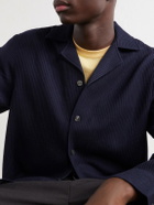 Frescobol Carioca - Safra Camp Collar Wool Shirt - Blue