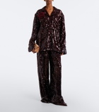 Erdem Floral-appliqué sequined shirt