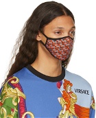 Versace Red & Blue Logo Face Mask