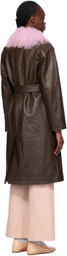 Nodress SSENSE Exclusive Brown Faux-Leather Coat