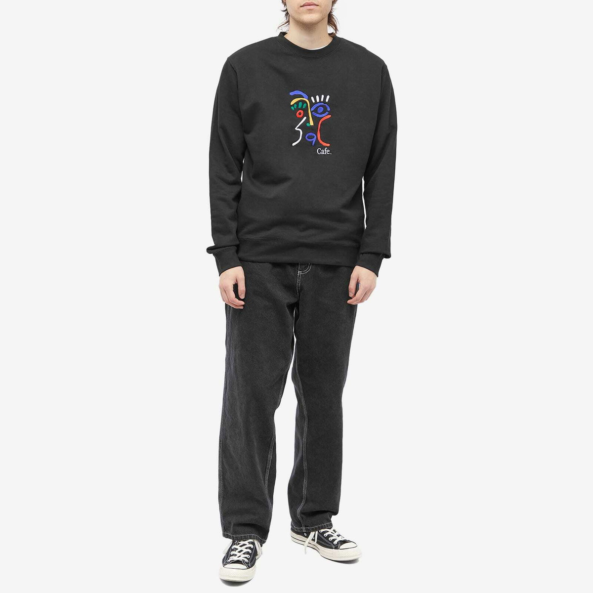 Skateboard Cafe Men's Marcello Crew Sweat in Black