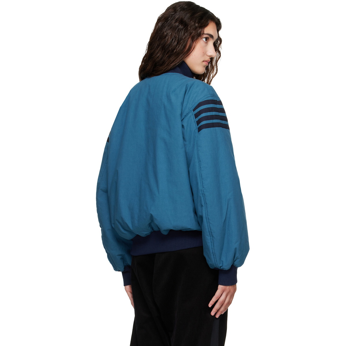 Stefan Cooke Blue Chevron Tanker Bomber Jacket
