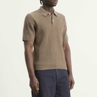 Norse Projects Men's Anholt Cotton Crepe Polo in Walnut