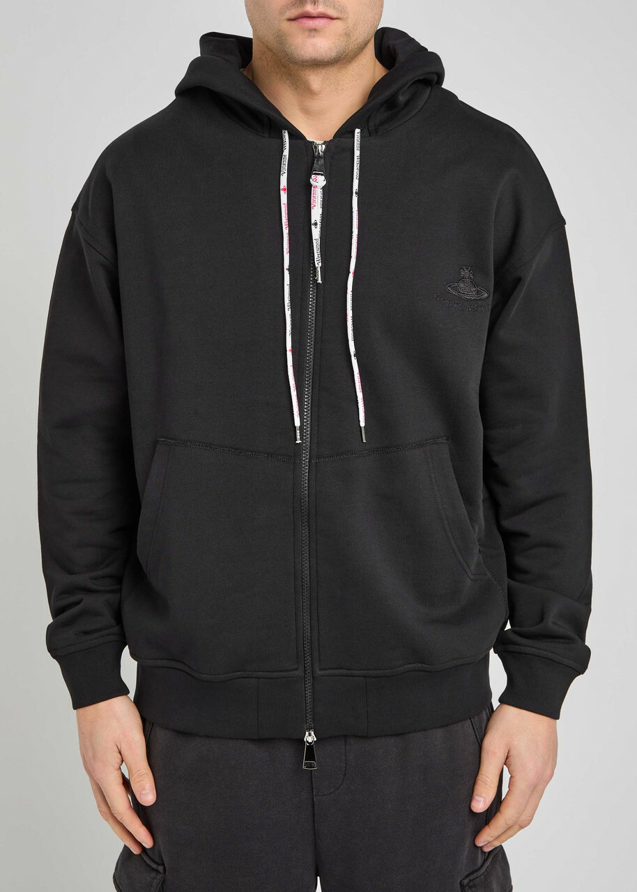 Vivienne Westwood Rugged Hooded Cotton Sweatshirt Black