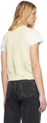 MM6 Maison Margiela Off-White Open Cut Printed Vest