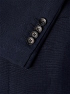 Lardini - Slim-Fit Double-Breasted Linen Suit Jacket - Blue