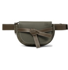 Loewe - Gate Large Suede and Textured-Leather Belt Bag - Green