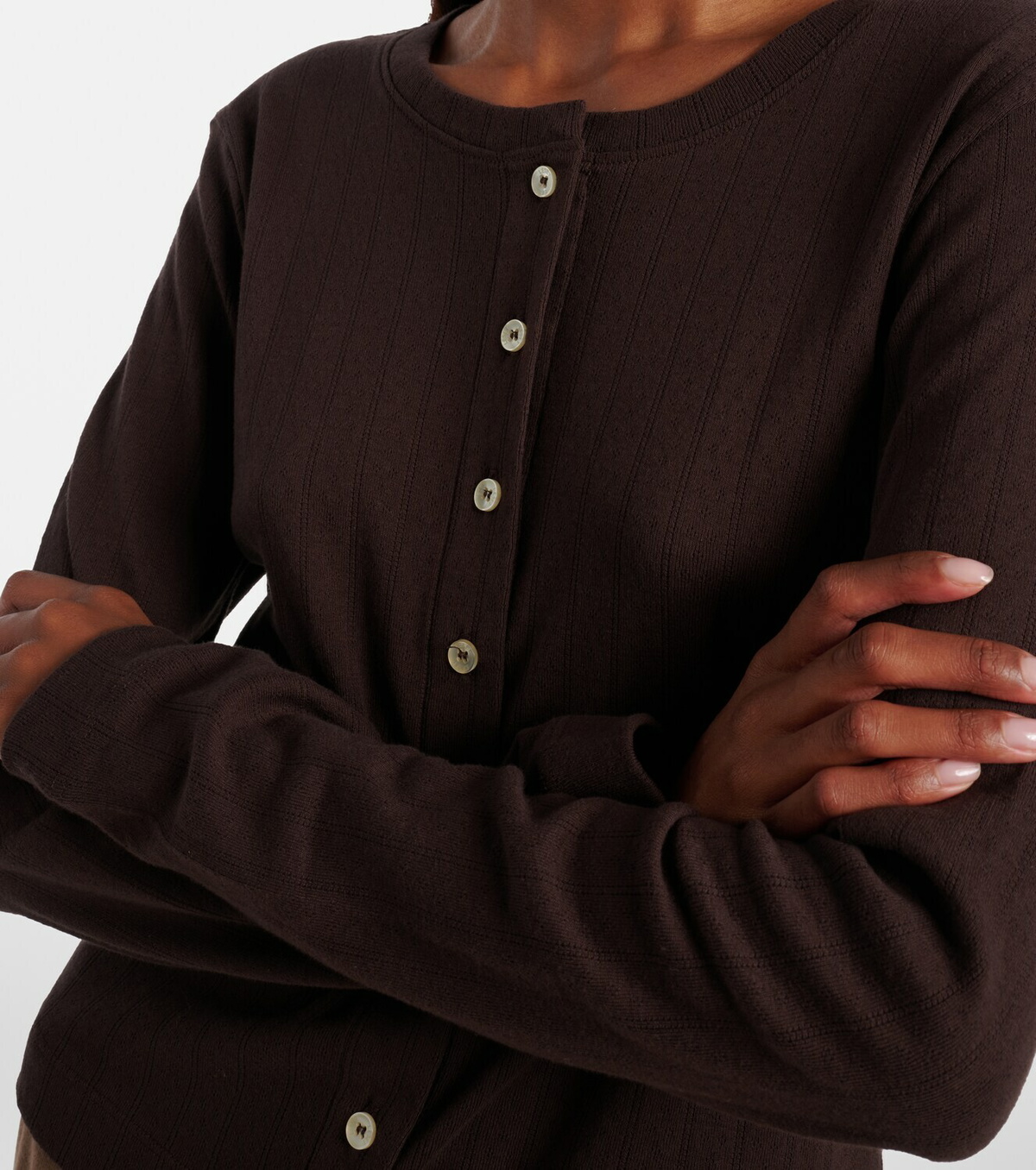 Leset Pointelle cotton cardigan