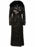 BLANCHA - Leather & Shearling Trench Coat