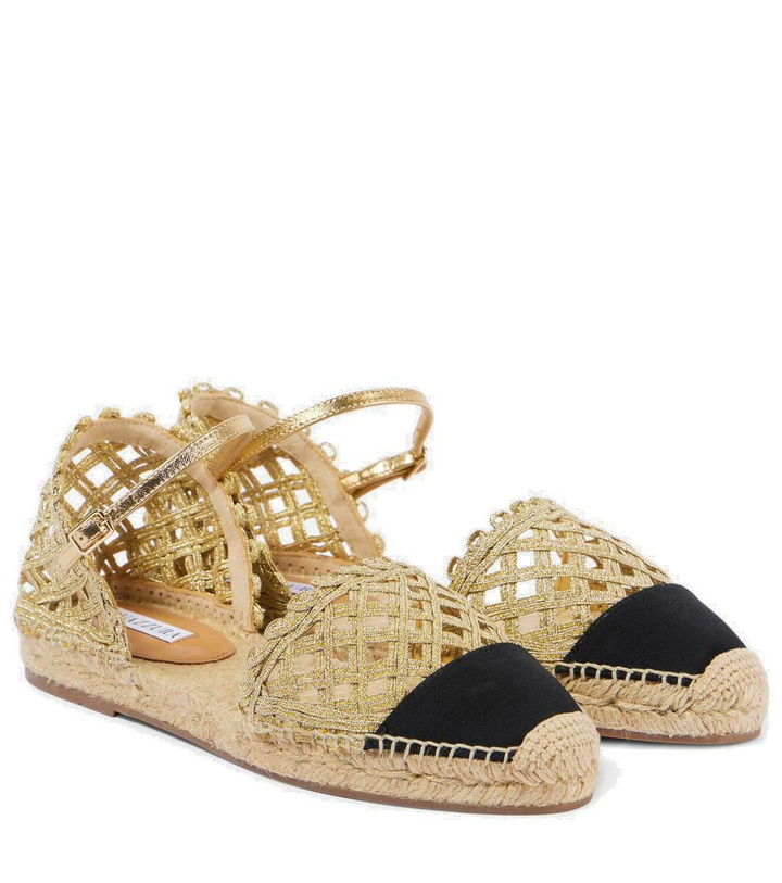 Photo: Aquazzura Sunburst raffia espadrille sandals