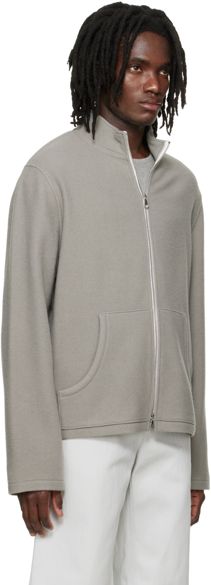 Rier Gray Fleece Full Zip Track Jacket