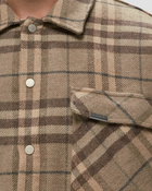 Represent Intial Print Flannel Shirt Brown - Mens - Overshirts