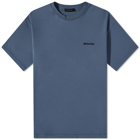 Balenciaga Men's Corporate Logo T-Shirt in Washed Blue/Black