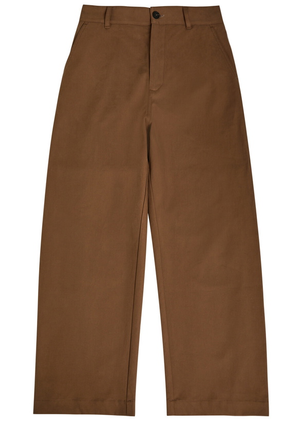 Photo: Studio Nicholson Bosworth Curved-leg Cotton Trousers Brown