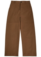 Studio Nicholson Bosworth Curved-leg Cotton Trousers Brown