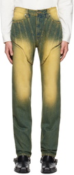 Juntae Kim SSENSE Exclusive Blue Corset Jeans