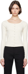 Re/Done Off-White Hanes Edition Scoop Neck Cardigan