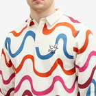 By Parra Men's Colored Soundwave Rugby Shirt in Off White