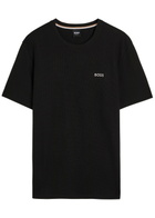 Boss Waffle Cotton-blend T-shirt Black