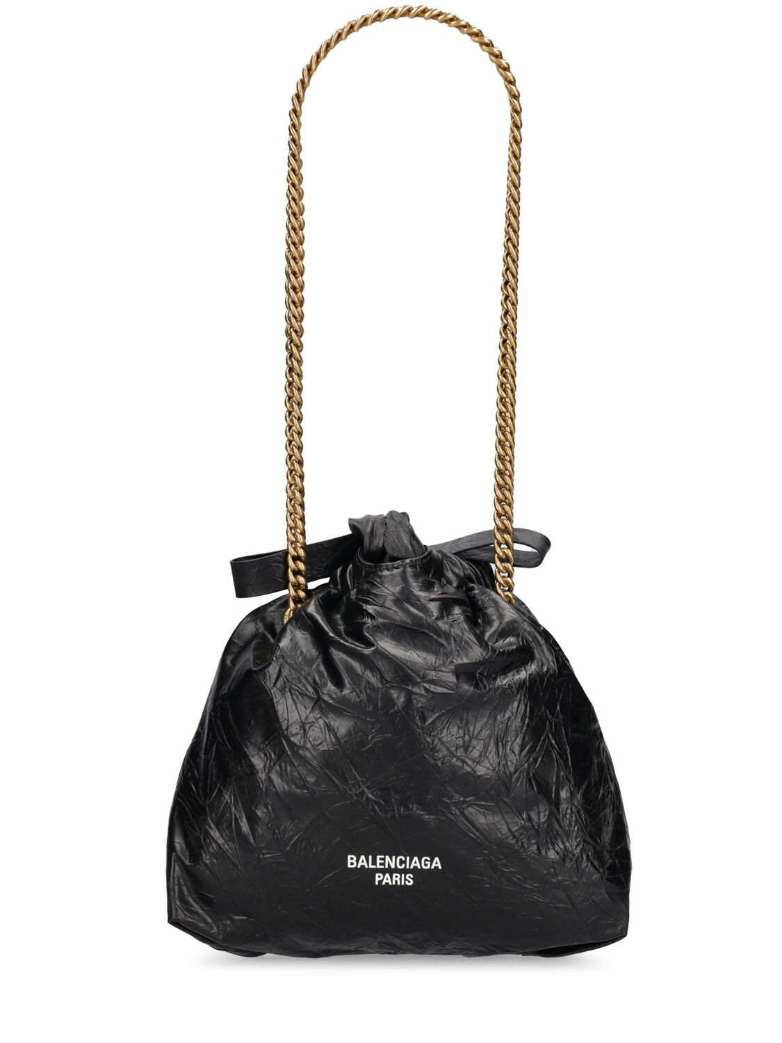 BALENCIAGA - Xs Crush Leather Tote Bag Balenciaga