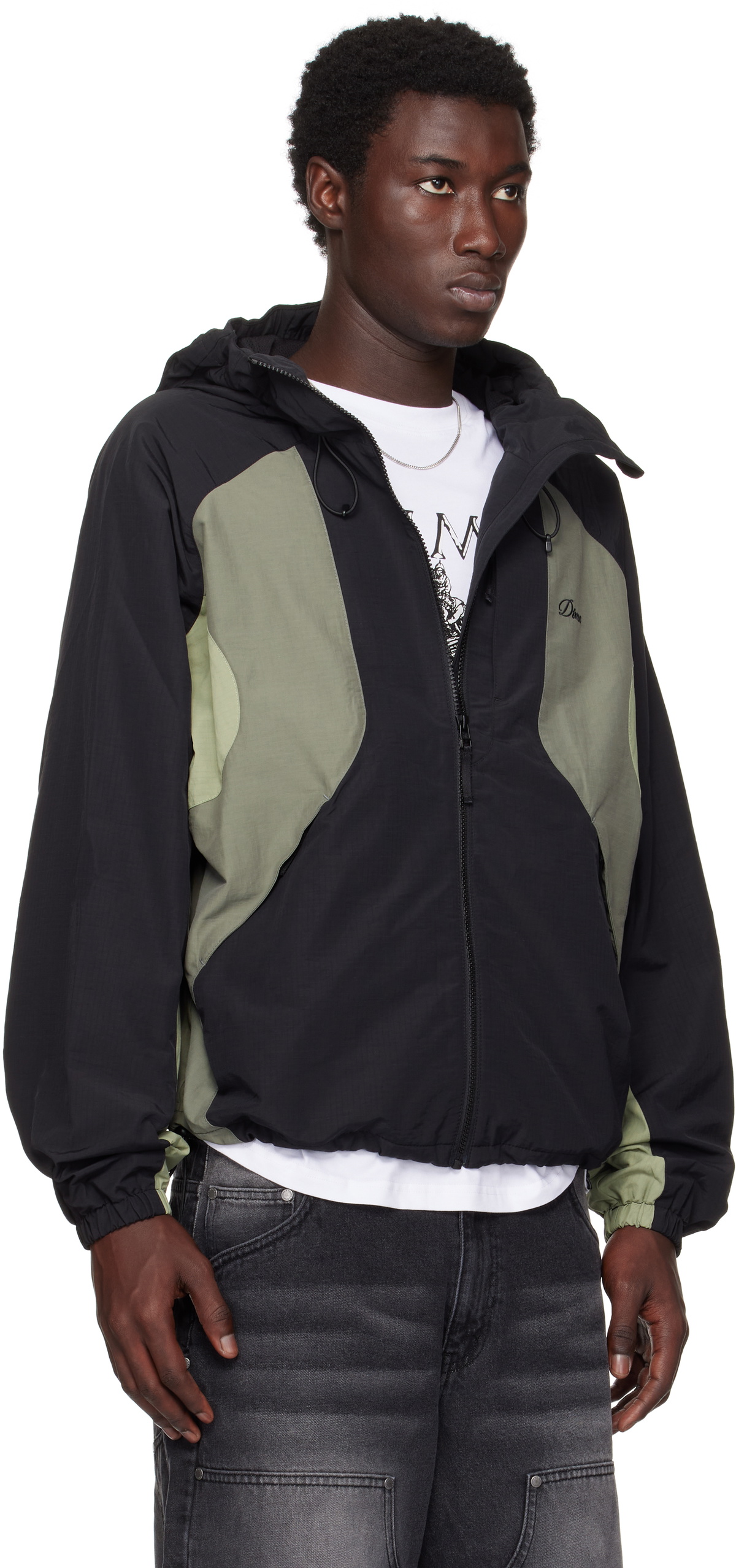 Dime Black & Gray Tech Windbreaker Jacket Dime