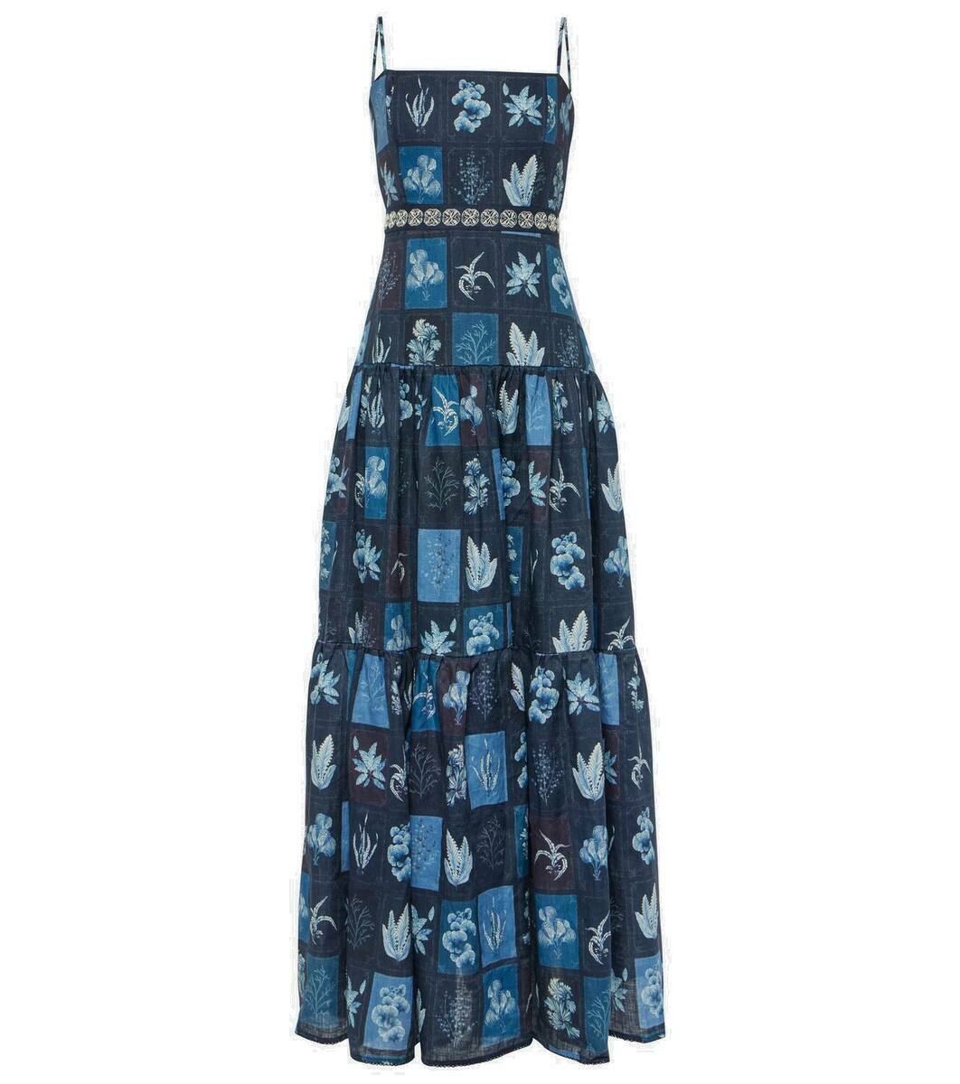 Agua by Agua Bendita Lima Algae printed linen maxi dress Agua by Agua  Bendita