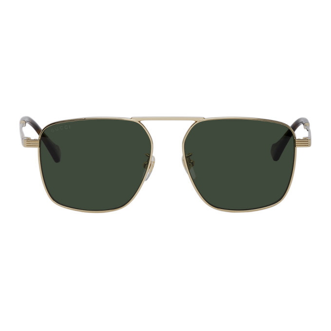 Photo: Gucci Gold Square Aviator Sunglasses