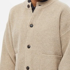 FrizmWORKS Men's Heavy Wool Round Cardigan in Oatmeal