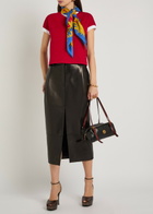 Versace Vintage Cropped Stretch-cotton T-shirt Red
