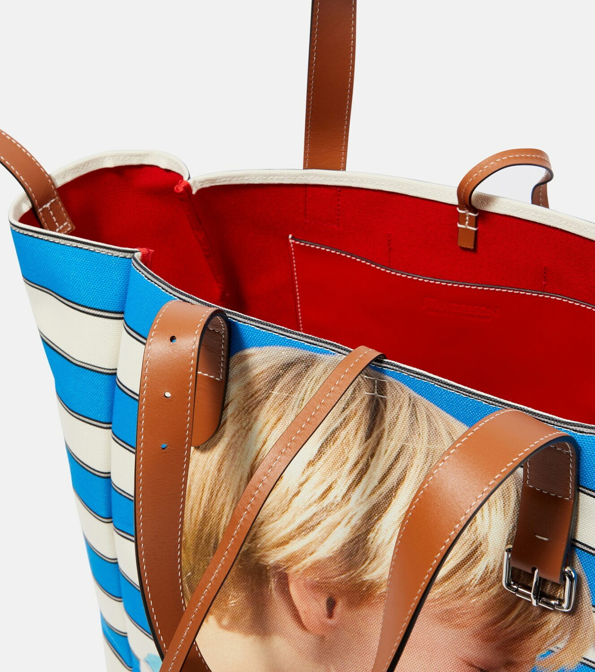 JW Anderson - Printed leather-trimmed tote bag JW Anderson