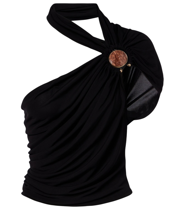 Photo: Christopher Esber Embellished draped jersey top
