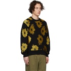 Dries Van Noten Black and Yellow Hefel Embroidered Sweatshirt