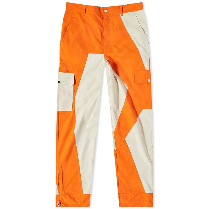 Photo: JW Anderson Men's Patchwork Trouser in Cement/Orange