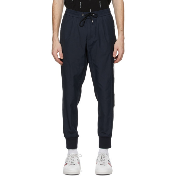 Photo: Moncler Navy Nylon Track Pants