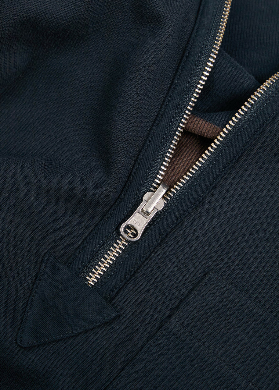 Oliver Spencer Reversible Cotton Sweatshirt Navy