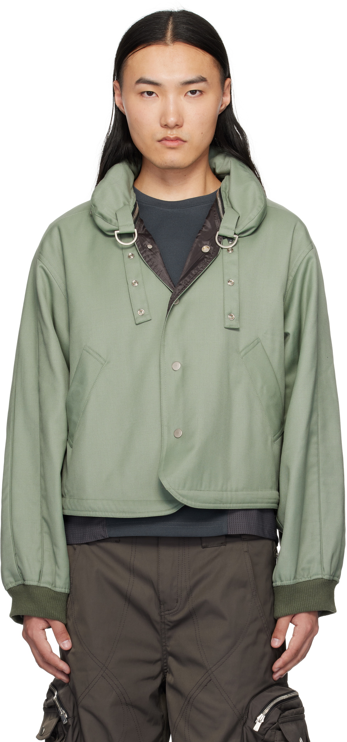 ジャケット・アウター fffpostalservice hooded paracute bomber Hooded Parachute Bomber with Detachable Hood in Black – SVRN