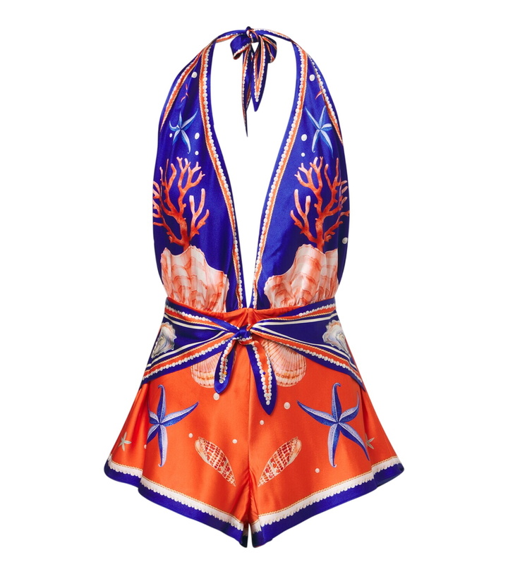 Photo: Retrofête Ledda printed silk-blend romper