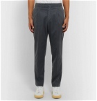 Officine Generale - Drew Tapered Pleated Garment-Dyed Lyocell and Cotton-Blend Drawstring Trousers - Gray