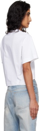 Off-White White Bookish Glowing Flower Crop T-shirt